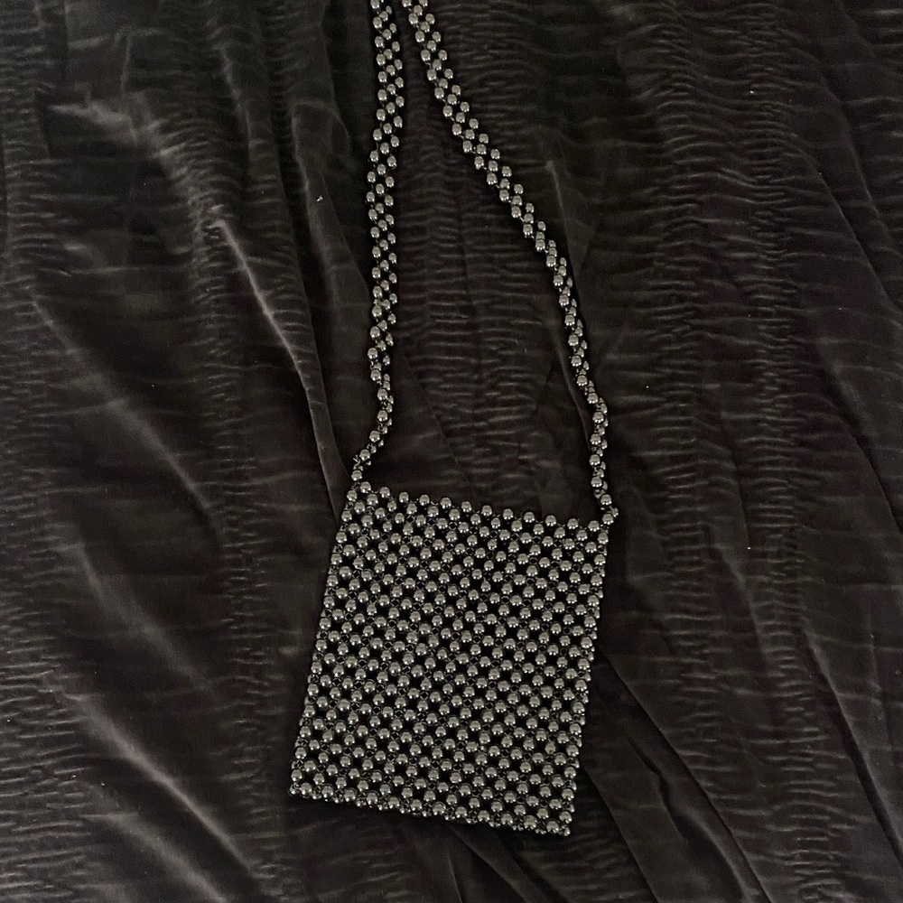 Black Beaded Women's Bag